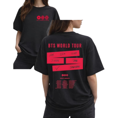 BTS World Tour Shirt Kpop Concert Graphic Tee Unisex Shirt