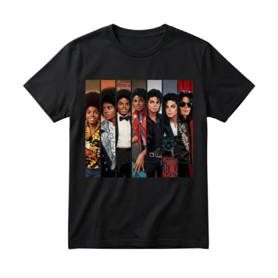 Michael Jackson Evolution T-Shirt: Vintage King of Pop Collage T-Shirt