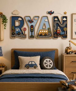 Custom Wooden Name Sign for Nursery, Personalized Children Name Decor