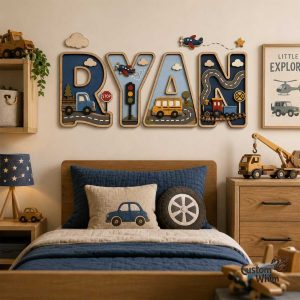 Custom Wooden Name Sign for Nursery, Personalized Children Name Decor
