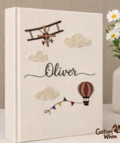 Custom Hand Embroidered Keepsake Album, Embroidered Photo Album With Sleeves
