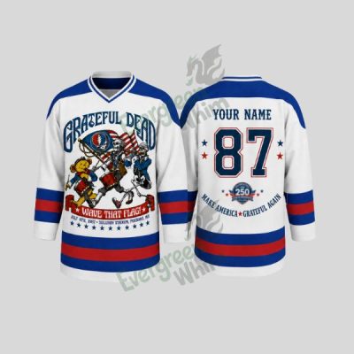 Grateful Dead July 4th Custom Name Hockey Jersey