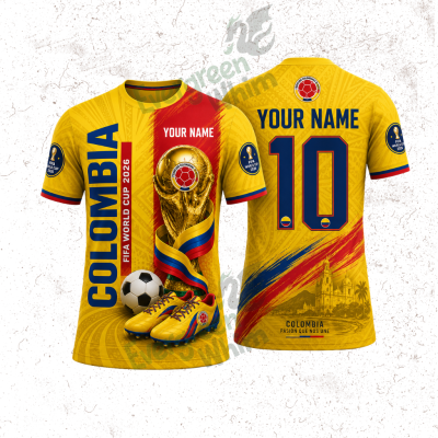 Custom Colobia World Cup 2026 3D Shirt