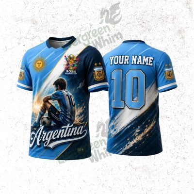 Custom Argentina World Cup 2026 3D Shirt