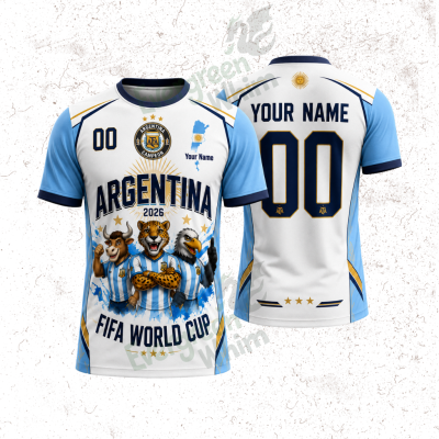 Custom Argentina World Cup 2026 3D Shirt