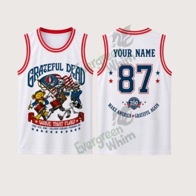 Grateful Dead July 4th Custom Name Basketball Jersey