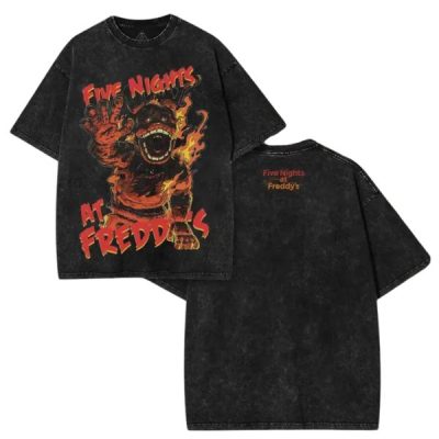 Freddy Fazbear x FNAF – Vintage Washed Oversized Tee