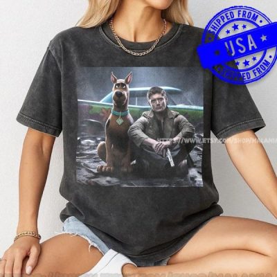 Dean Winchester and Scooby-Doo Comfort Colors Shirt, Scoobynatural Mystery Machine T-Shirt, Jensen Ackles Fan Gift, Supernatural Vintage Tee