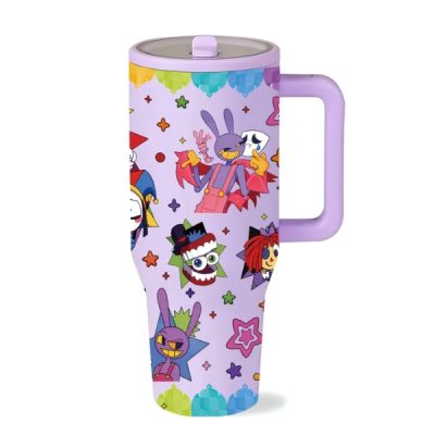 1 Pc 40oz The Amazing Digital Circus Colorful Cartoon Insulated Tumbler with Handle, Double Wall Vacuum Travel Mug, Cute Character Design Coffee Cup, Perfect for Office, School, Travel, Daily Use, Birthday, Christmas & Holiday Gifts (Copy)
