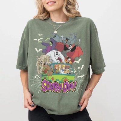 Halloween Monsters Shirt, Scooby Doo Halloween Shirt, Vintage Cartoon Horror Tee, Spooky Mystery Gang Shirt, Halloween Family Trip 2026 Tee