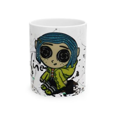 Spooky Buttons Eyes Mug – Halloween Coffee Cup (11oz & 15oz), Unique Birthday Gift for Mom, Daughter, Husband, or Best Friend, Creepy Cute