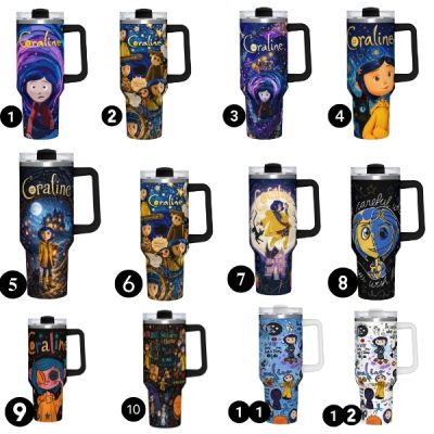 Coraline 40oz Tumbler Stainless Steel with Straw Set